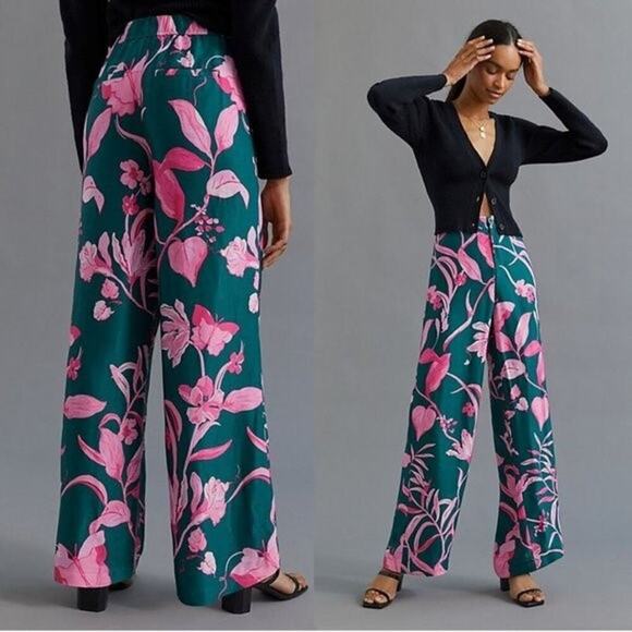 Anthropologie Pants - Anthropologie Breezy Printed Tropical Straight Pants (14)
